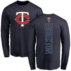 Byron Buxton Minnesota Twins Youth Navy Backer Long Sleeve T-Shirt -