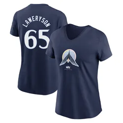 Cody Laweryson Minnesota Twins Women's Navy 2024 City Connect Name & Number V-Neck T-Shirt