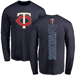 Kody Funderburk Minnesota Twins Men's Navy Backer Long Sleeve T-Shirt -