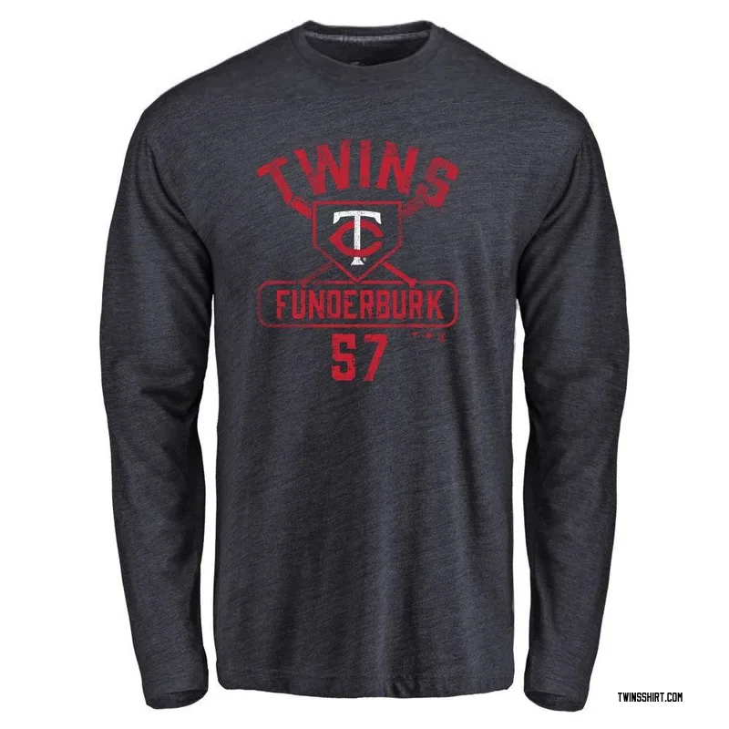 Kody Funderburk Minnesota Twins Men's Navy Base Runner Tri-Blend Long Sleeve T-Shirt -