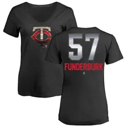 Kody Funderburk Minnesota Twins Women's Black Midnight Mascot V-Neck T-Shirt -