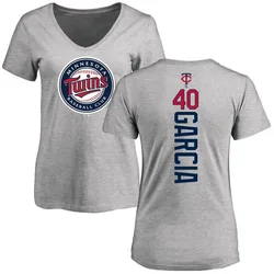 Luis Garcia Minnesota Twins Women's Backer Slim Fit T-Shirt - Ash