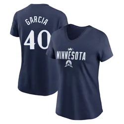 Luis Garcia Minnesota Twins Women's Navy 2024 City Connect Graphic Name & Number V-Neck T-Shirt