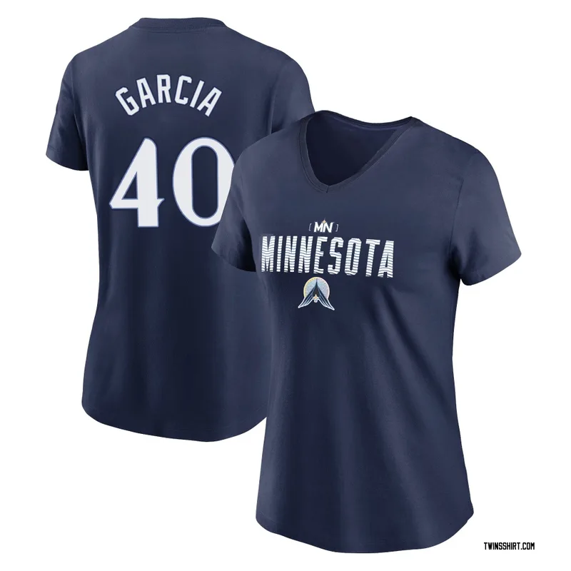 Luis Garcia Minnesota Twins Women's Navy 2024 City Connect Graphic Name & Number V-Neck T-Shirt
