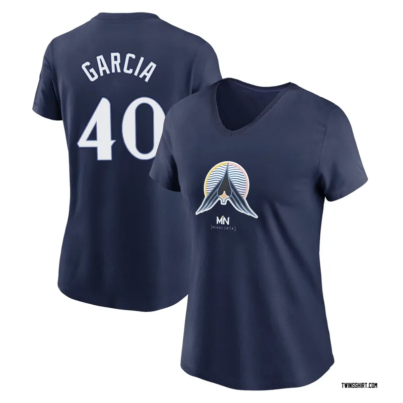 Luis Garcia Minnesota Twins Women's Navy 2024 City Connect Name & Number V-Neck T-Shirt