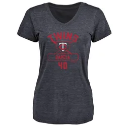 Luis Garcia Minnesota Twins Women's Navy Base Runner Tri-Blend T-Shirt -