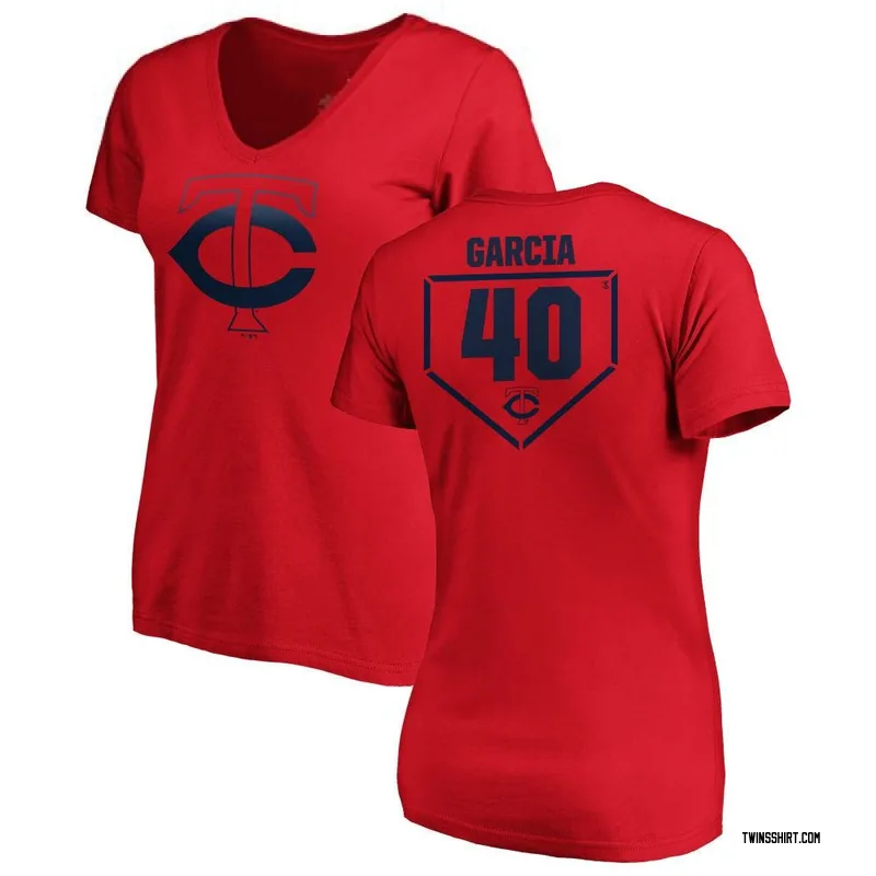 Luis Garcia Minnesota Twins Women's Red RBI Slim Fit V-Neck T-Shirt -