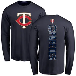 Michael Paredes Minnesota Twins Men's Navy Backer Long Sleeve T-Shirt -