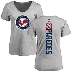 Michael Paredes Minnesota Twins Women's Backer Slim Fit T-Shirt - Ash