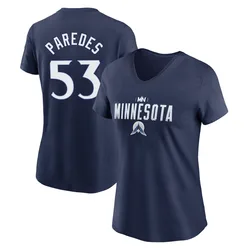 Michael Paredes Minnesota Twins Women's Navy 2024 City Connect Graphic Name & Number V-Neck T-Shirt
