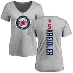 Ryan Kreidler Minnesota Twins Women's Backer Slim Fit T-Shirt - Ash