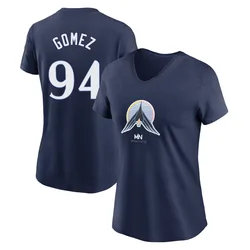 Yoendrys Gomez Minnesota Twins Women's Navy 2024 City Connect Name & Number V-Neck T-Shirt